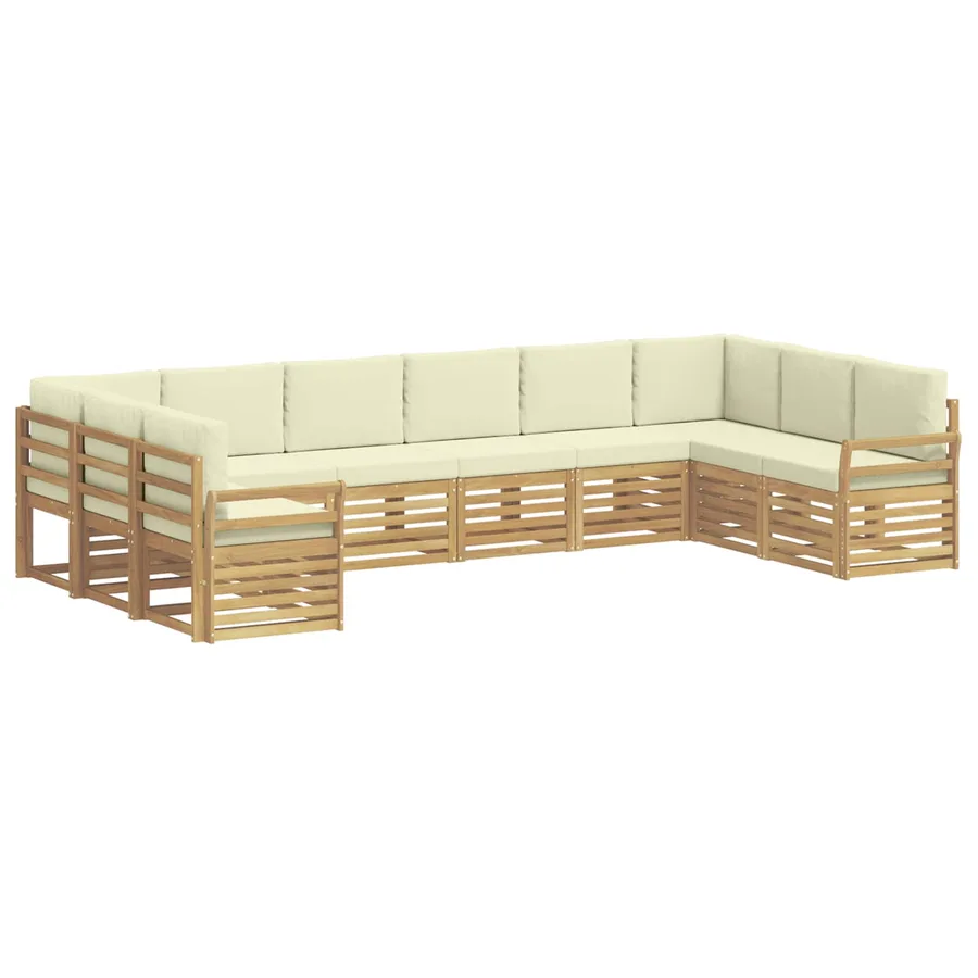 Ensemble de canapés d'extérieur 10 pcs Blanc et crème - 2