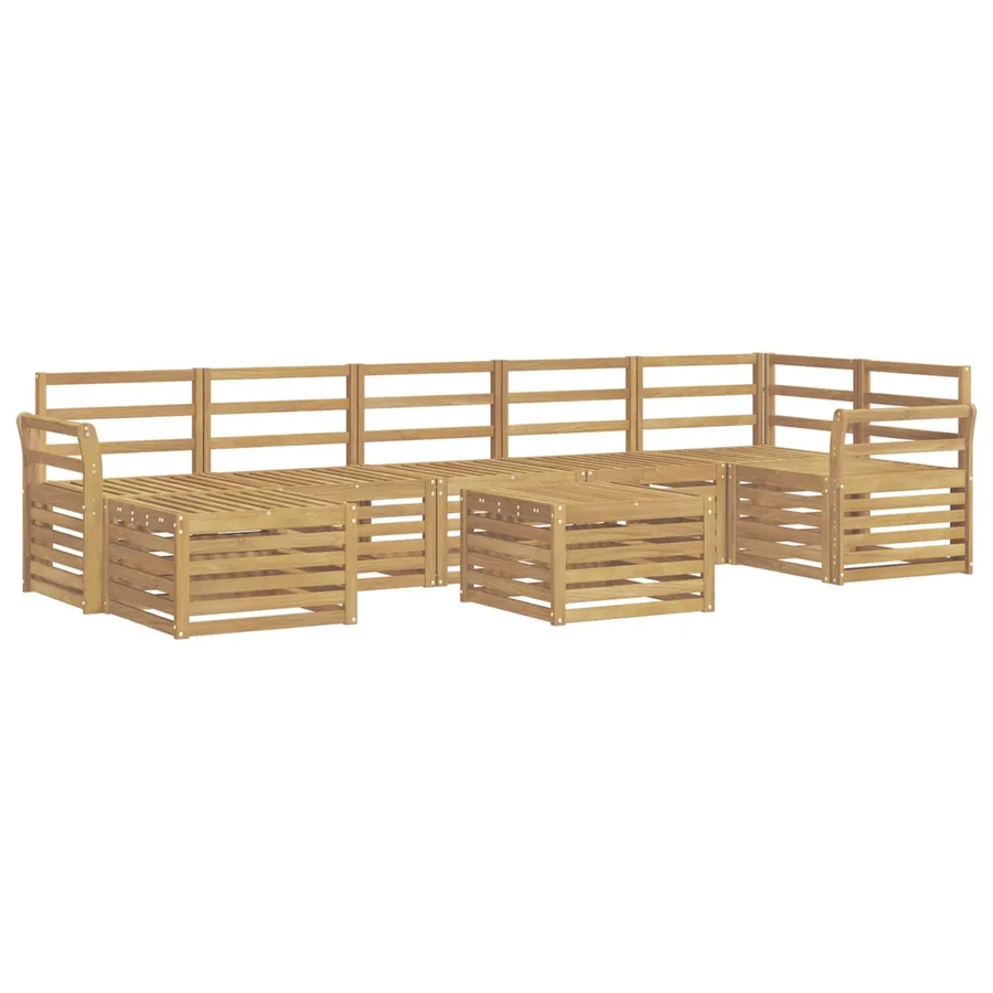 Ensemble de canapés d'extérieur 8 pcs Blanc 59 x 59 x 37 cm - 2