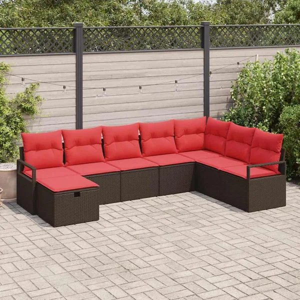 Ensemble de Canapés avec coussin 6 pcs polyrotin