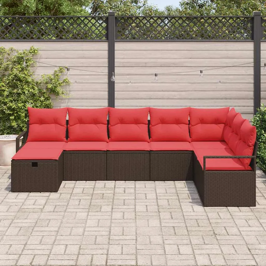 Ensemble de Canapés avec coussin 6 pcs polyrotin - 3