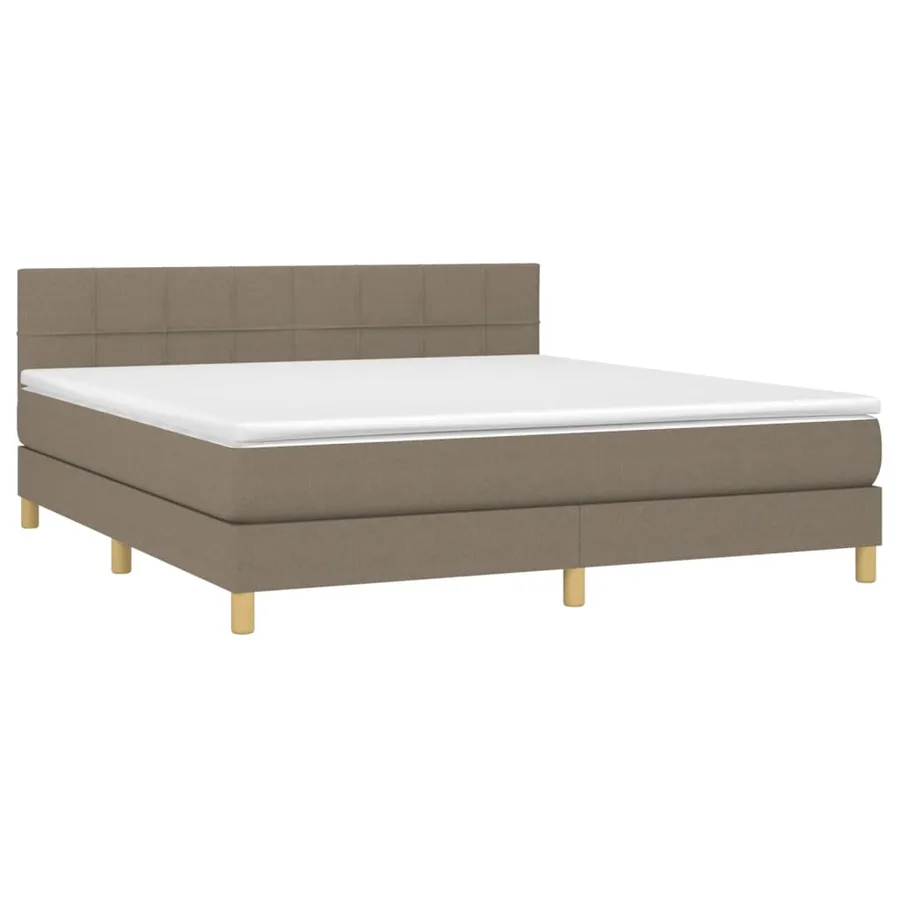 Sommier à lattes de lit avec matelas Taupe 160x200 cm Tissu - 3