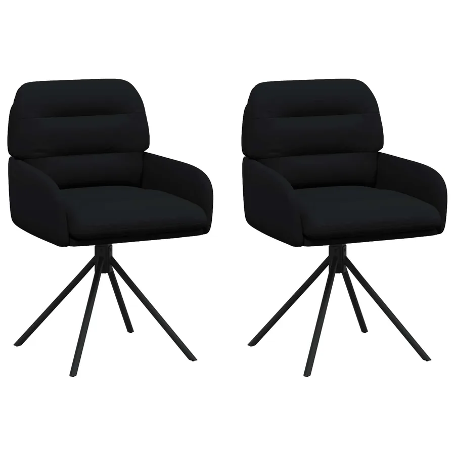 Chaises de salle à manger pivotantes 2 pcs Simili cuir Noir - 2