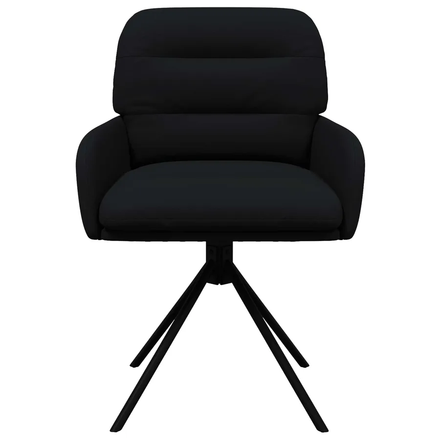 Chaises de salle à manger pivotantes 2 pcs Simili cuir Noir - 3