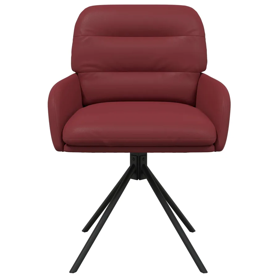 Chaises de salle à manger pivotantes 2 pcs Simili cuir Bordeaux - 3