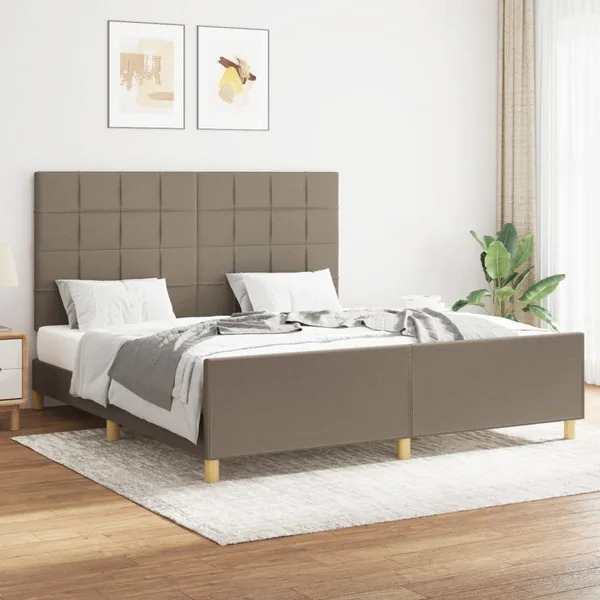 Cadre de lit sans matelas taupe 160x200 cm tissu
