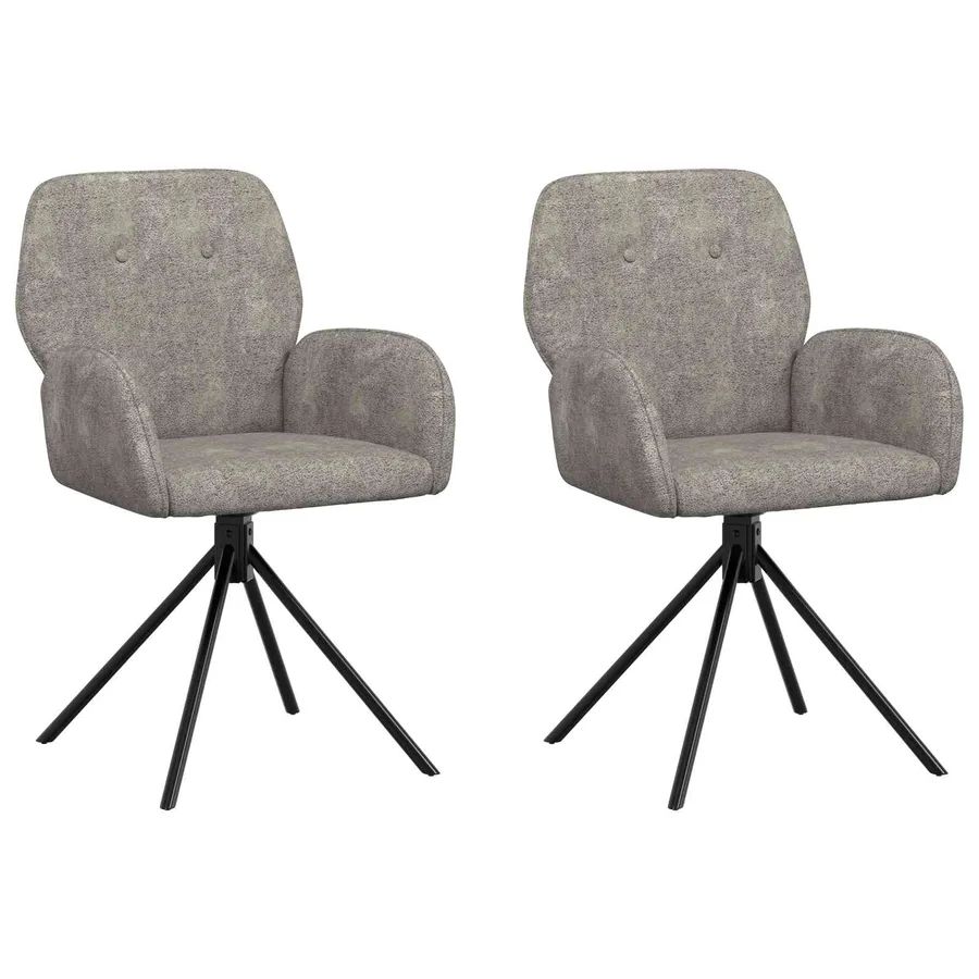 Chaises de salle à manger pivotantes 2 pcs Simili daim - 2