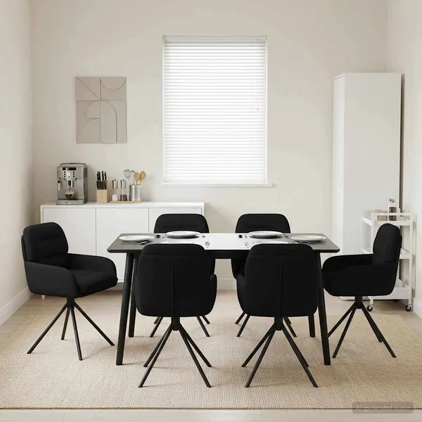 Chaises de salle à manger pivotantes 6 pcs Simili cuir Noir