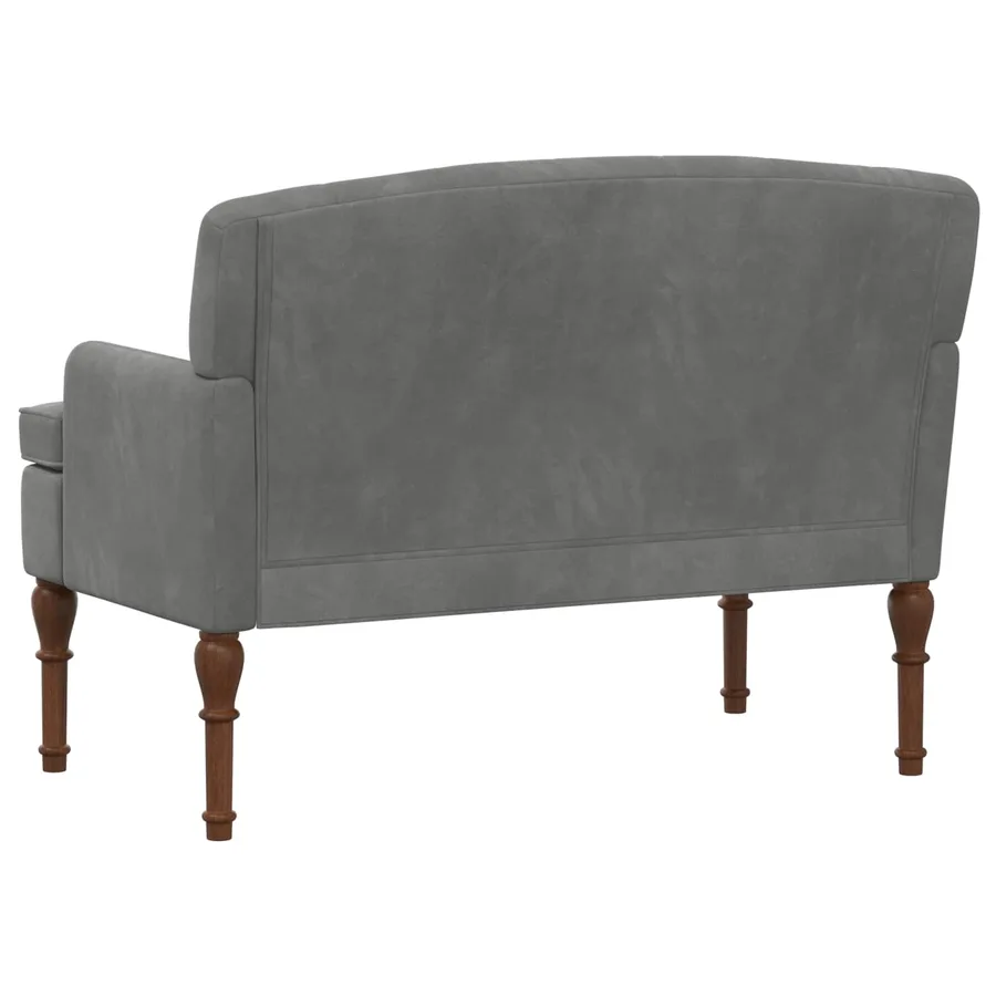 Canapé love seat avec capitonnage en boutons Gris foncé Velours - 5