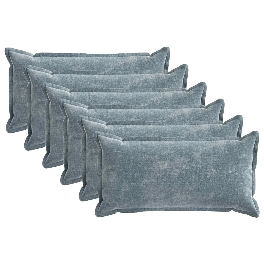 Housse de coussin 6 pcs HOUTEN Bleu clair 40 x 80 cm