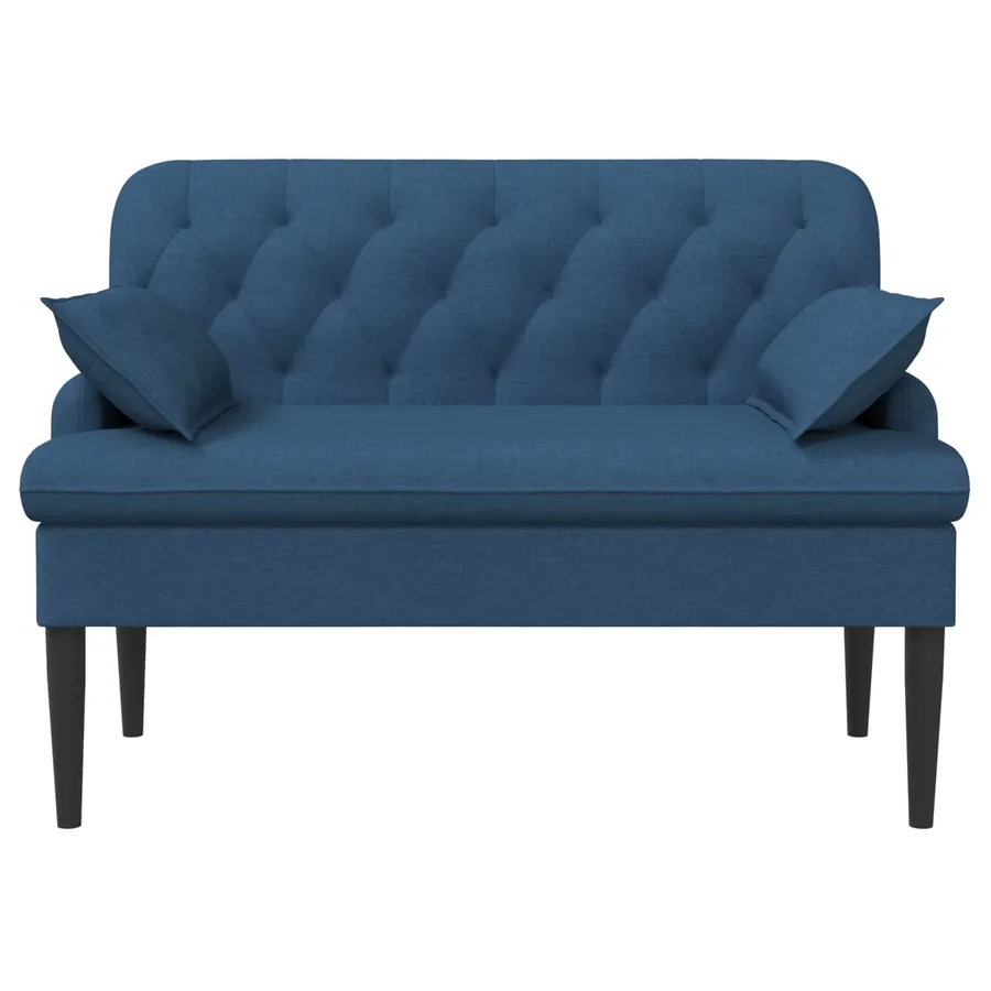 Canapé love seat avec capitonnage en boutons Bleu Tissu - 3