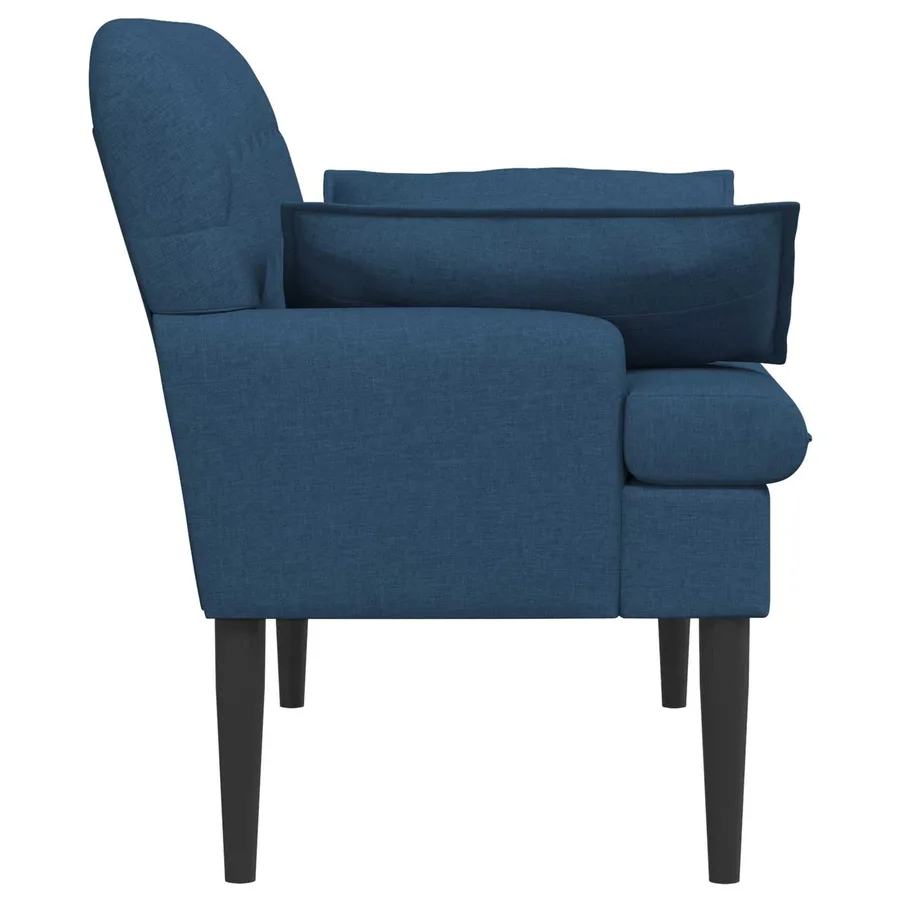 Canapé love seat avec capitonnage en boutons Bleu Tissu - 4