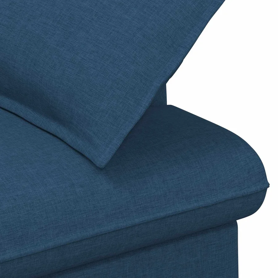 Canapé love seat avec capitonnage en boutons Bleu Tissu - 6