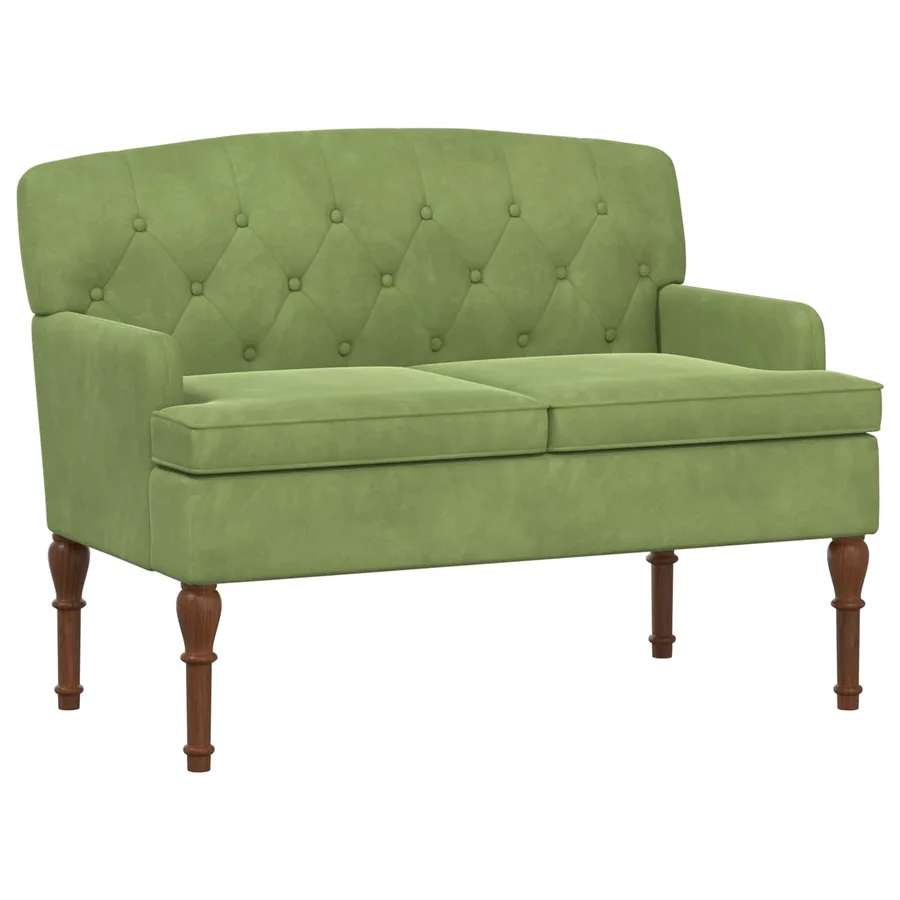 Canapé love seat avec capitonnage en boutons Vert clair Velours - 2