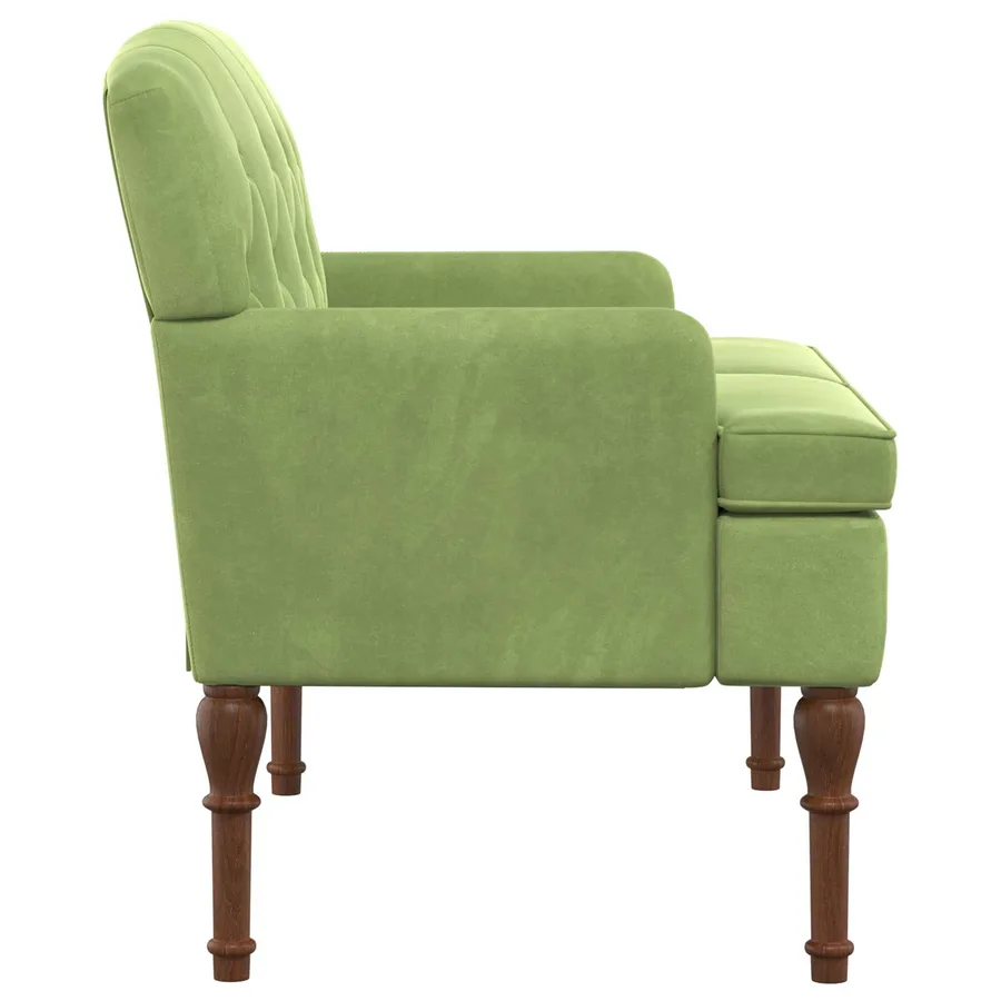 Canapé love seat avec capitonnage en boutons Vert clair Velours - 4