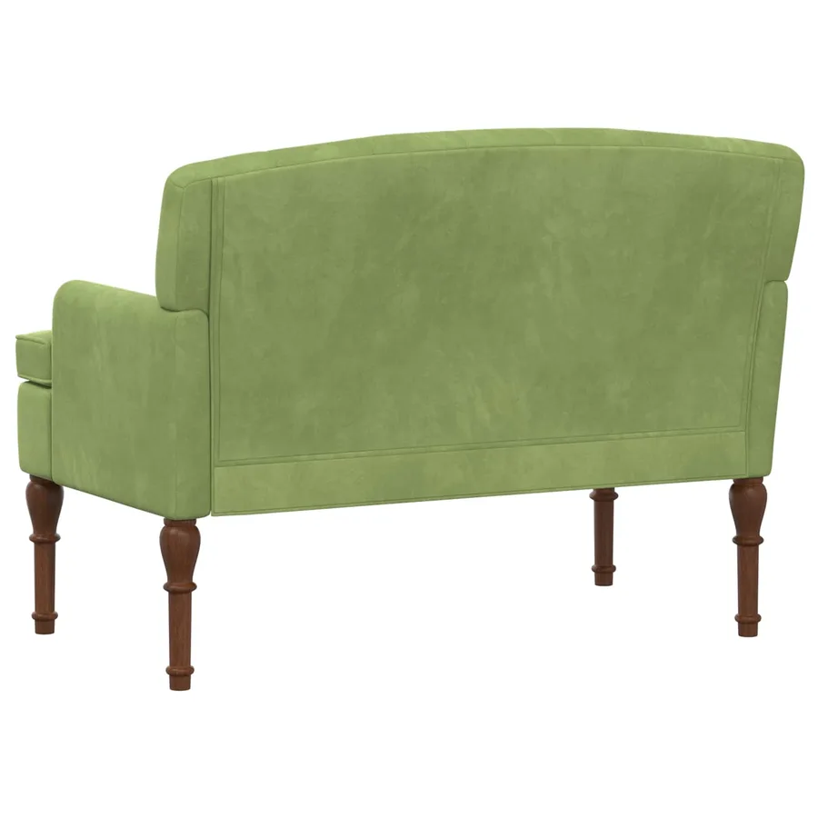 Canapé love seat avec capitonnage en boutons Vert clair Velours - 5