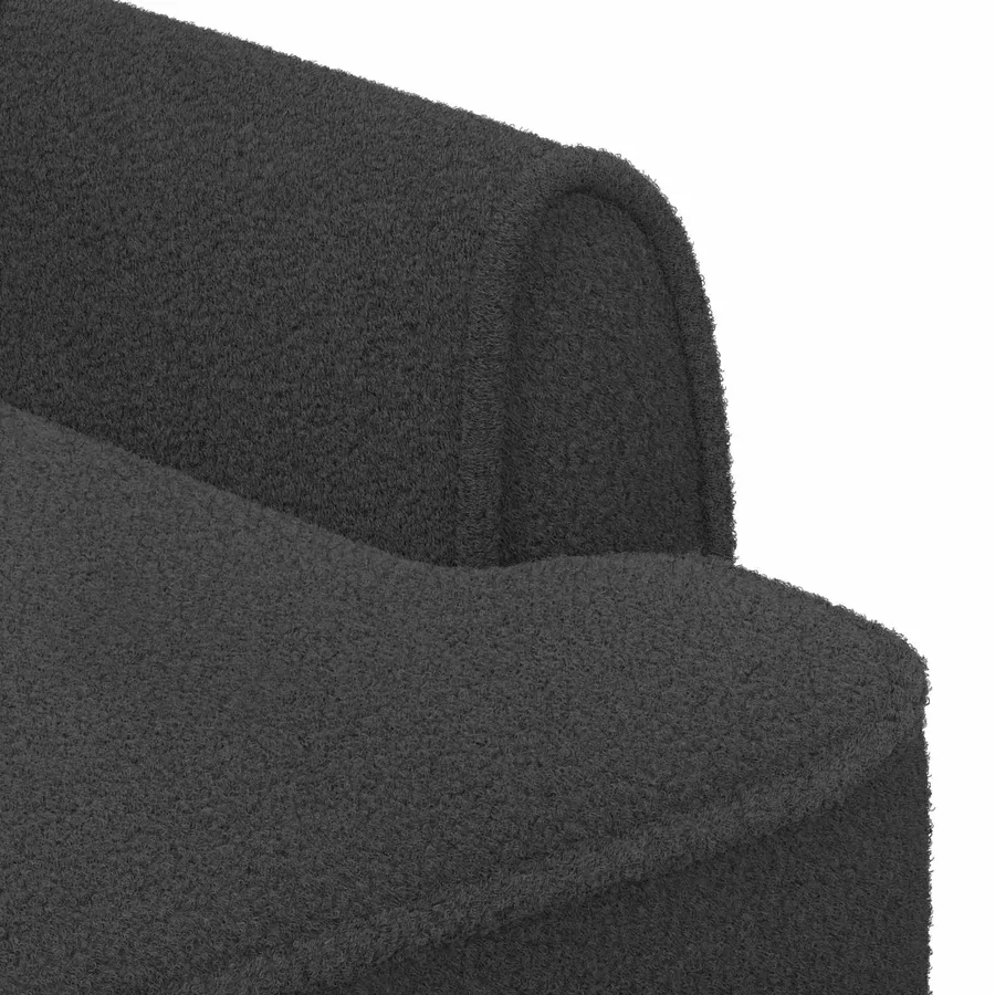 Canapé love seat avec capitonnage en boutons Gris foncé Bouclé - 6