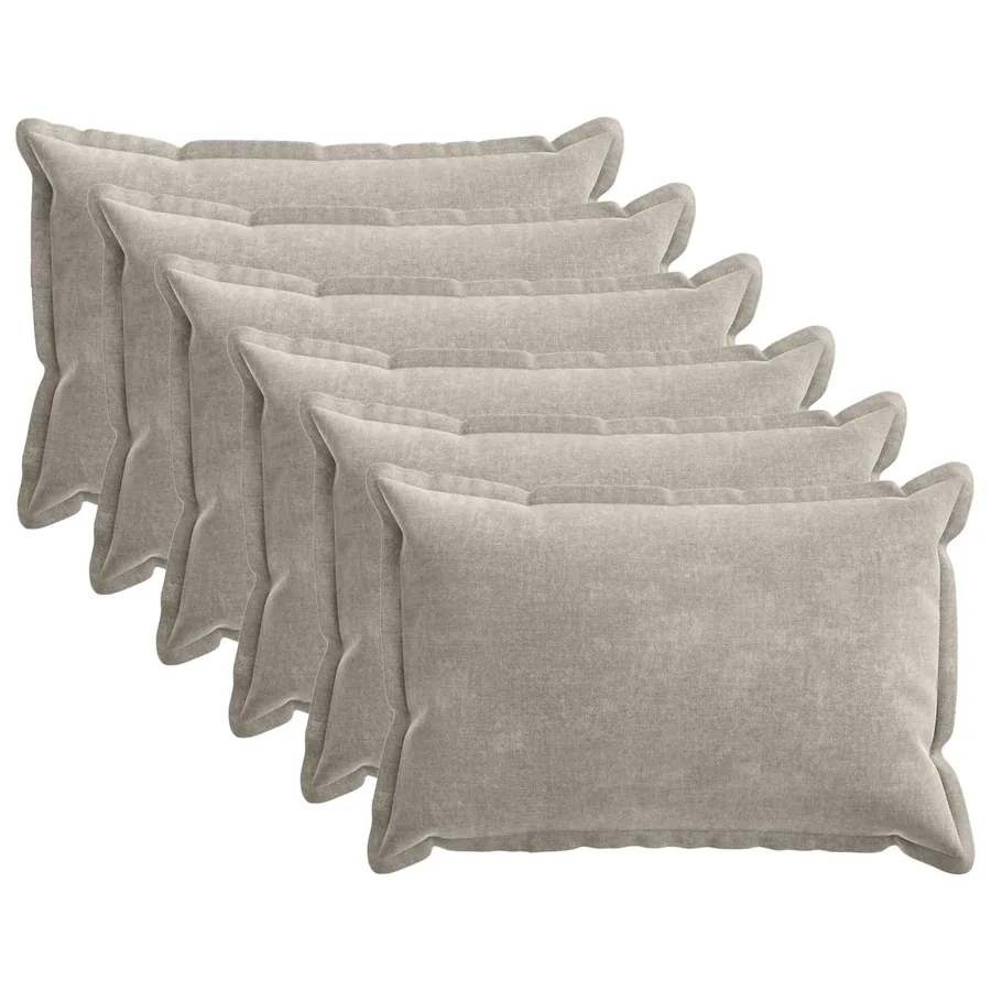 Housse de coussin 6 pcs HOUTEN Gris clair 40 x 60 cm
