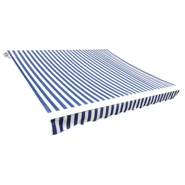 Tissu de remplacement pour auvent bleu et blanc 3x2,5 m polyester