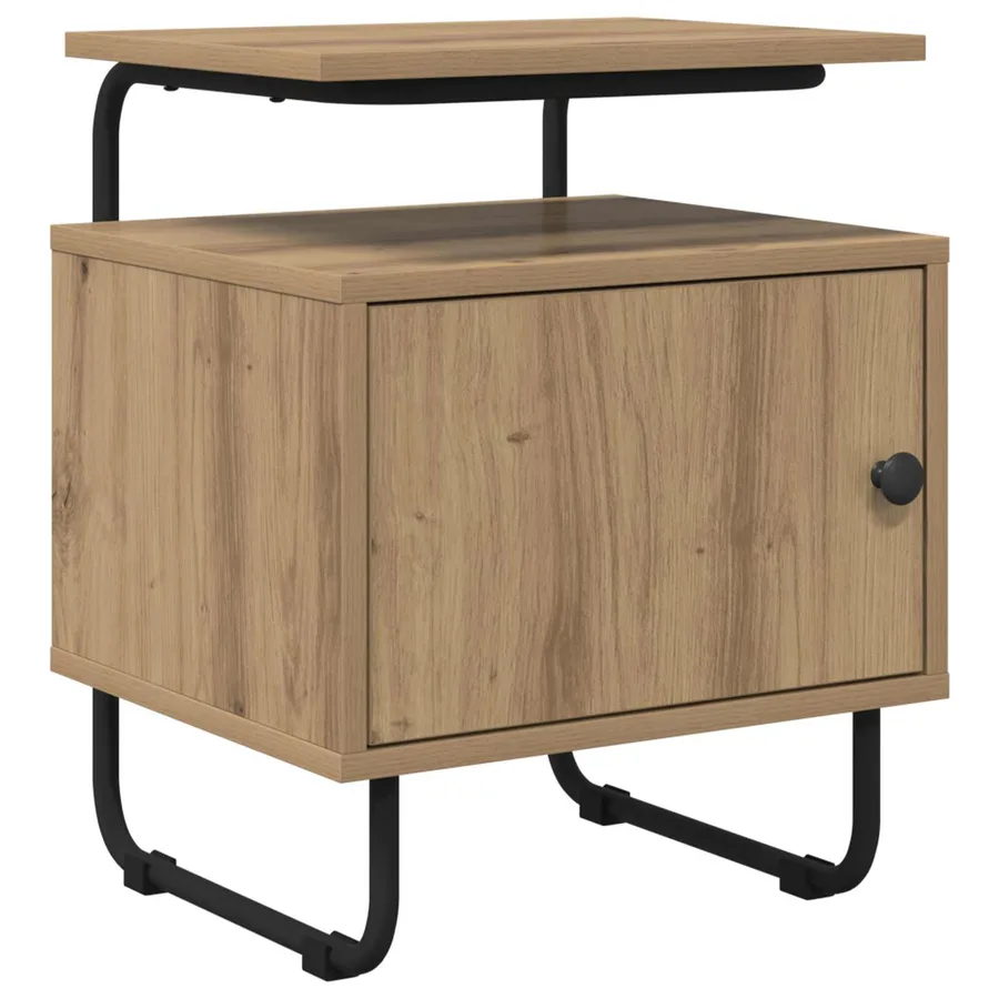 Table de chevet 2 pc Chêne artisanal Bois d'ingénierie - 3