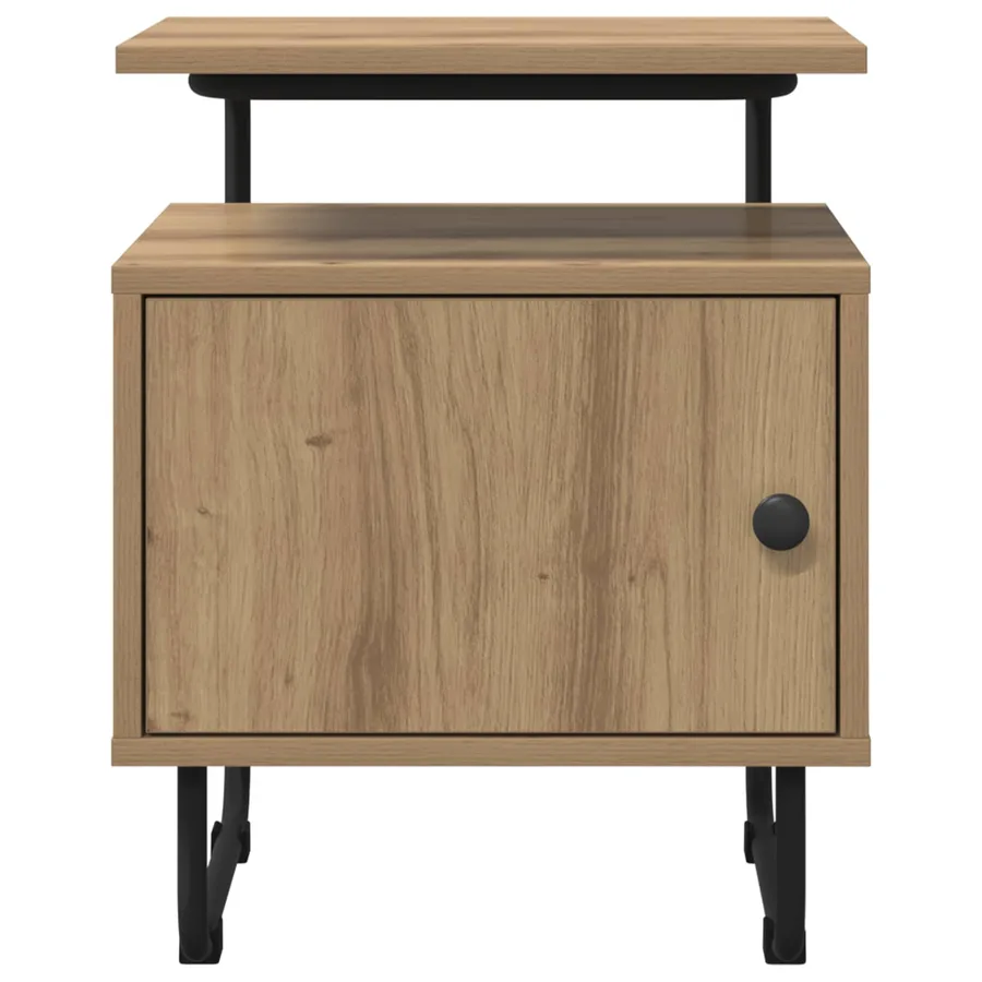 Table de chevet 2 pc Chêne artisanal Bois d'ingénierie - 5