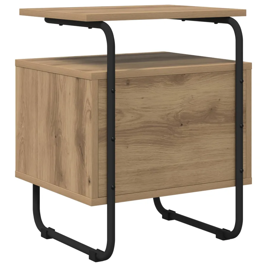 Table de chevet 2 pc Chêne artisanal Bois d'ingénierie - 7