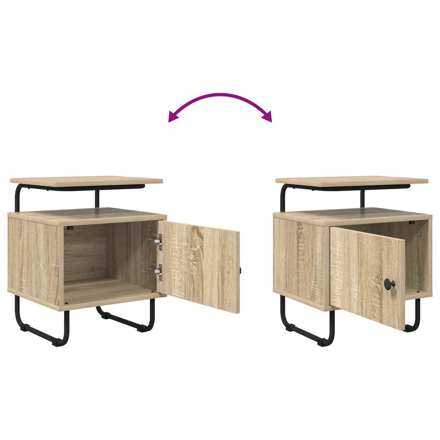 Table de chevet 2 pc Chêne Sonoma Bois d'ingénierie - 11