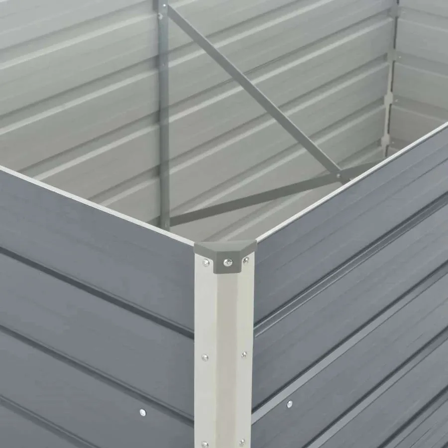 Jardinière 160 x 80 x 77 cm Gris Acier galvanisé - 6