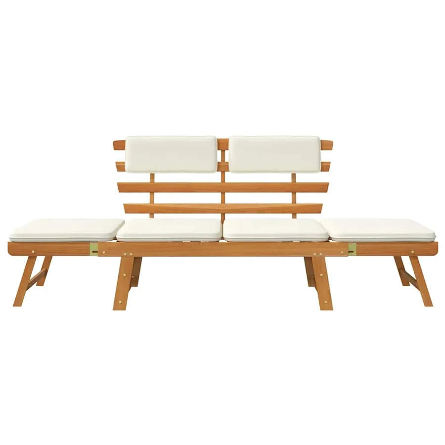 Banc de jardin avec coussins 2-en-1 190 cm Bois solide d'acacia - 4