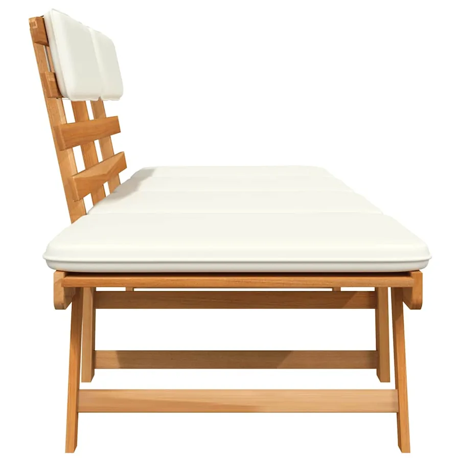 Banc de jardin avec coussins 2-en-1 190 cm Bois solide d'acacia - 5