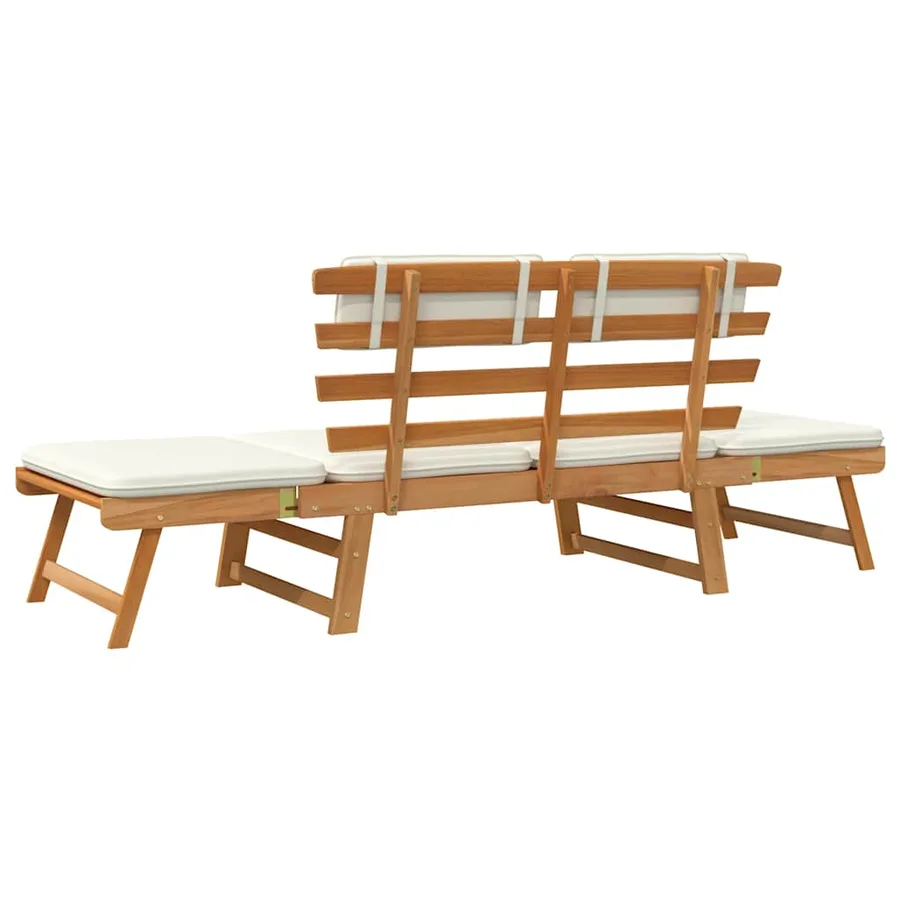 Banc de jardin avec coussins 2-en-1 190 cm Bois solide d'acacia - 6