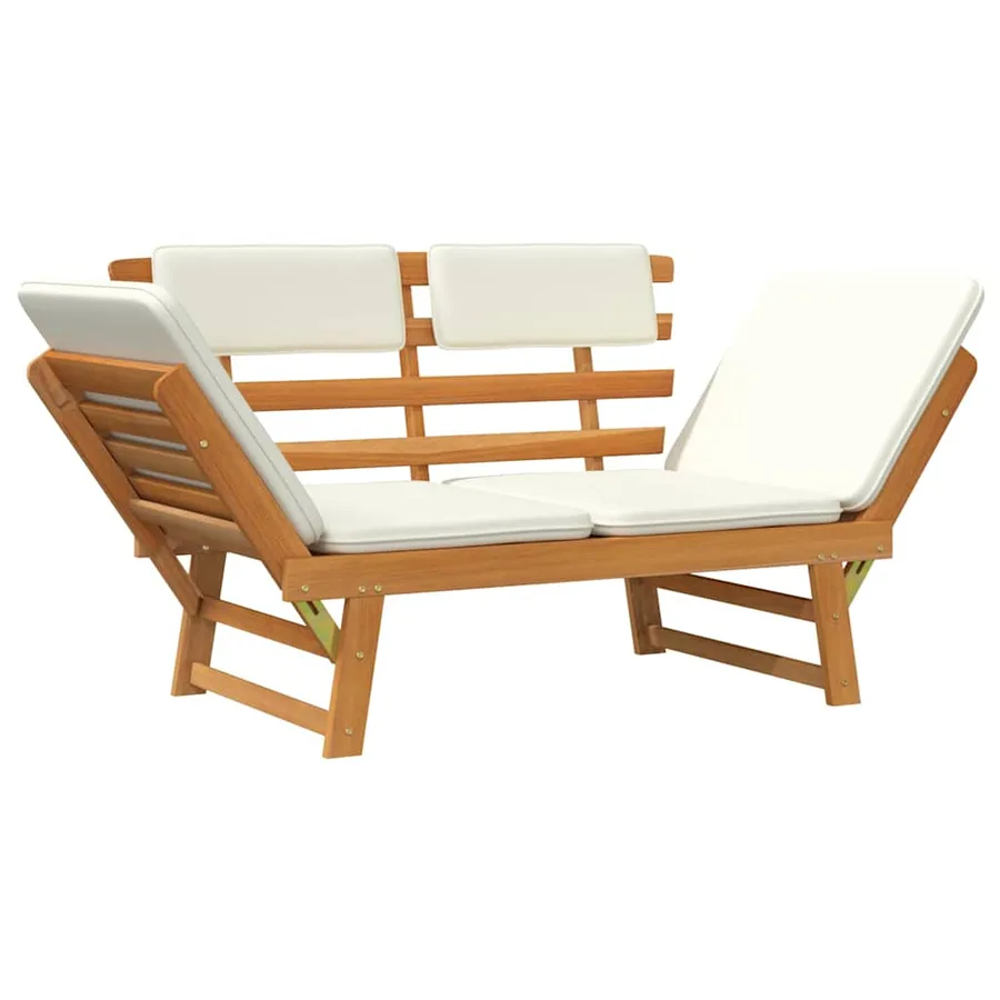 Banc de jardin avec coussins 2-en-1 190 cm Bois solide d'acacia - 9