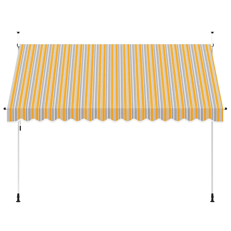 Auvent rétractable manuel 350 cm Rayures jaunes et bleues - 2