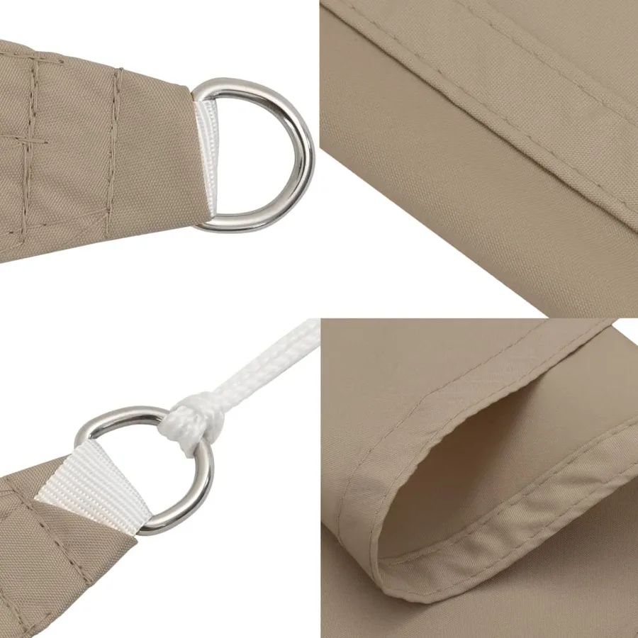Voile de parasol tissu oxford rectangulaire 3,5x4,5 m taupe - 7