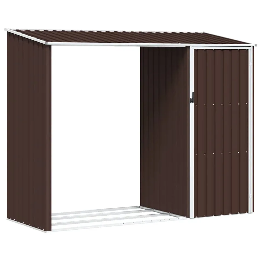 Abri à bois de jardin Marron 245x98x159 cm Acier galvanisé - 2