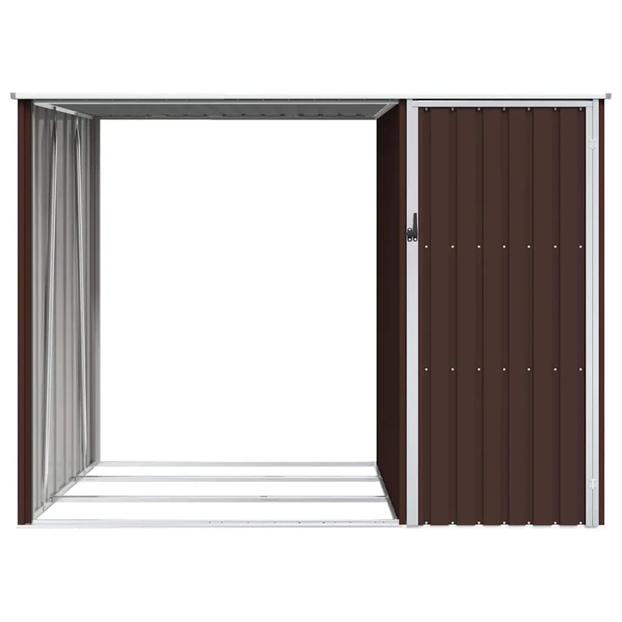 Abri à bois de jardin Marron 245x98x159 cm Acier galvanisé - 6