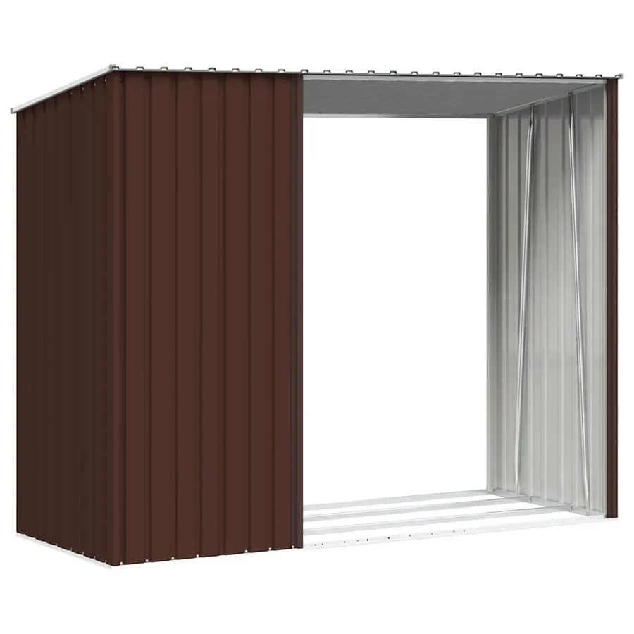 Abri à bois de jardin Marron 245x98x159 cm Acier galvanisé - 8