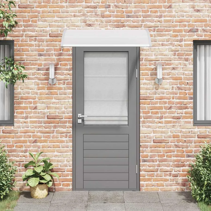 Auvent de porte Gris et transparent 120x75 cm PC - 3