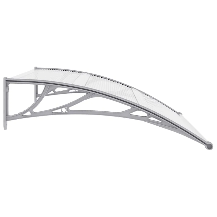 Auvent de porte Gris et transparent 120x75 cm PC - 5
