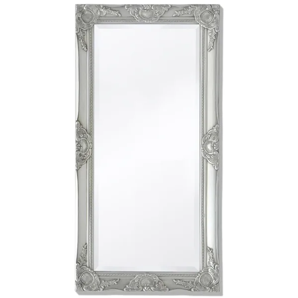 Miroir mural style baroque 100x50 cm Argenté