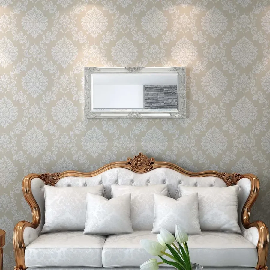 Miroir mural style baroque 100x50 cm Argenté - 2