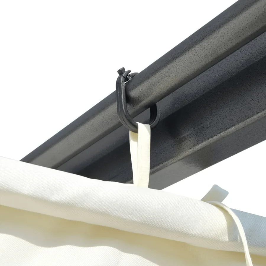 Pergola avec toit rétractable Blanc crème 3 x 3 m Acier - 6