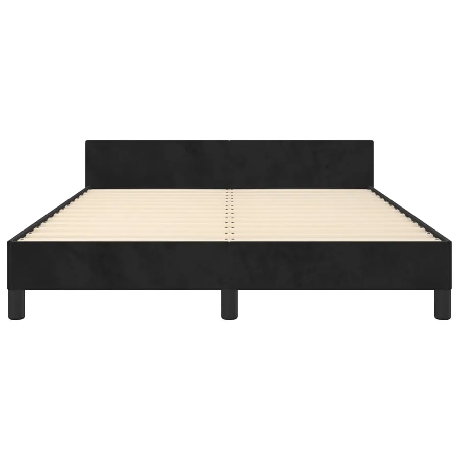 Cadre de lit sans matelas noir 140x200 cm velours - 6