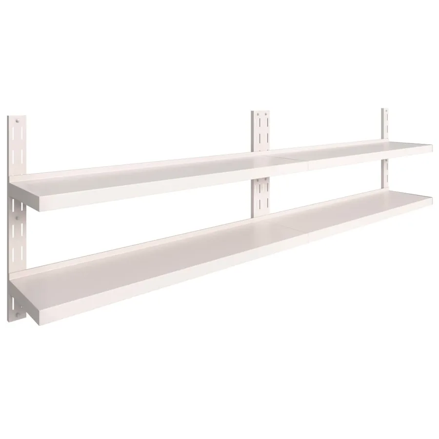 Étagères murales flottantes à 2 niveaux 2 pcs Inox 300x30 cm - 2