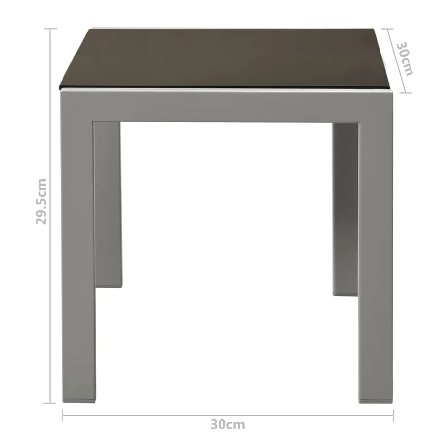 Chaises longues lot de 2 avec table acier et textilène noir - 7