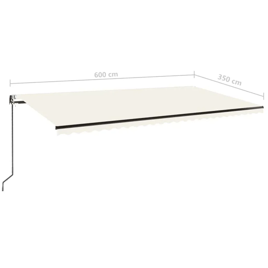 Auvent rétractable automatique 600x350 cm Crème - 9
