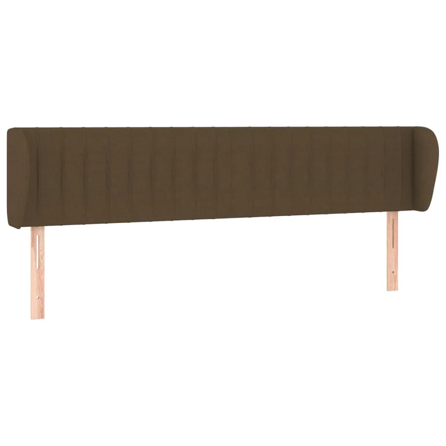 Tête de lit avec oreilles Marron foncé 203x23x78/88 cm Tissu - 2