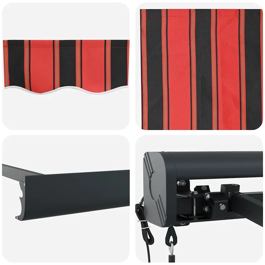 Auvent rétractable orange et marron 4x3 m tissu et aluminium - 8
