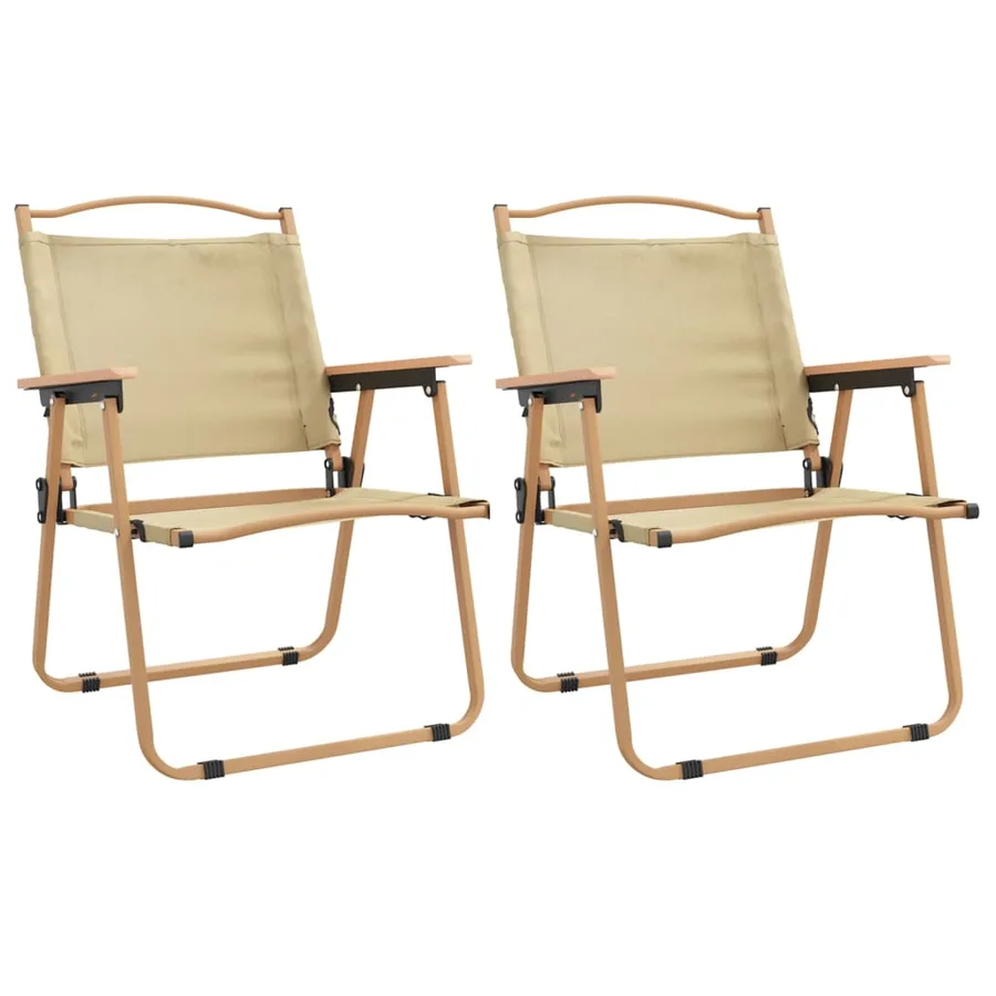 Chaises de camping lot de 2 Beige 54x55x78 cm Tissu Oxford - 2