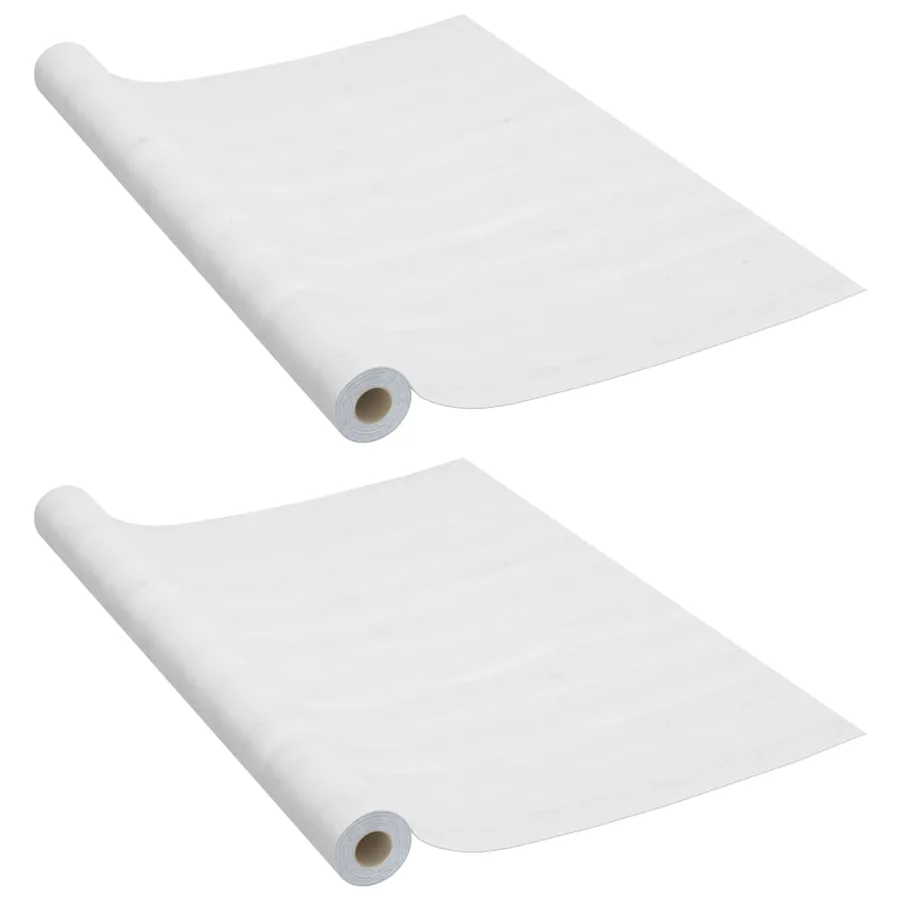 Films autoadhésifs pour portes 2 pcs Bois blanc 210x90 cm PVC - 2