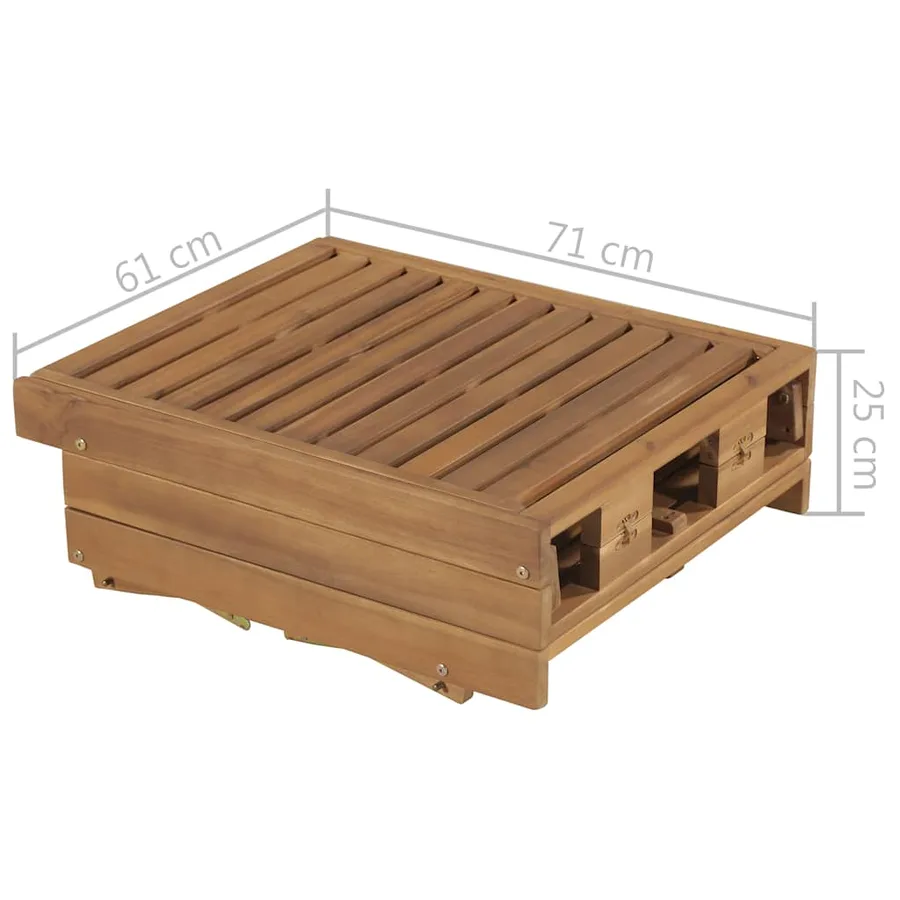 Chaise longue pliable Bois d'acacia solide - 12